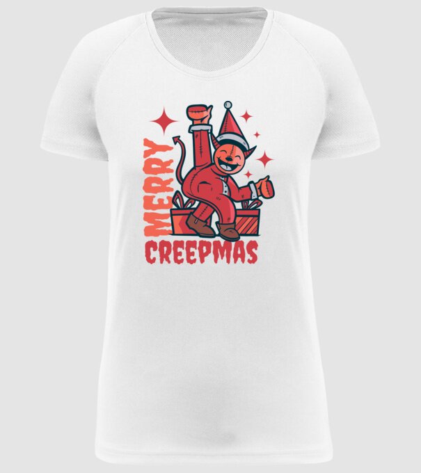 Merry Creepmas model alb pe tricou