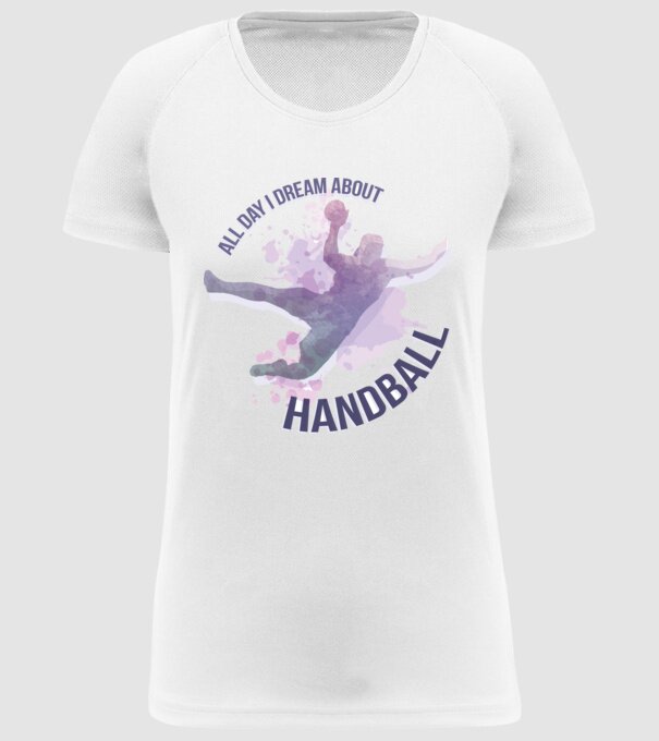 Visez la handbal în fiecare zi model alb pe tricou