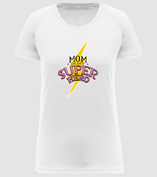 Mom is my Superhero tricou pentru mama model alb pe tricou