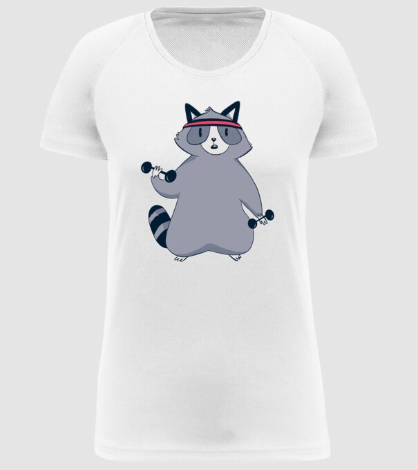 Raton antrenament model alb pe tricou