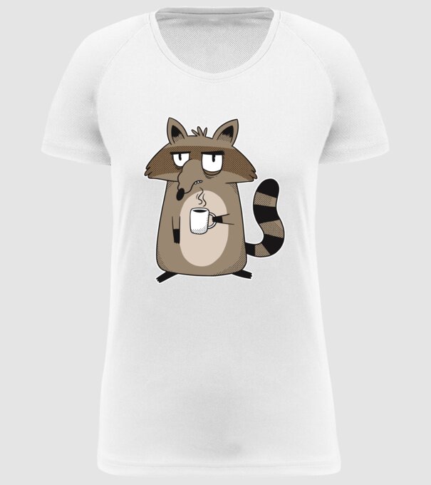 Raton cu cafea model alb pe tricou