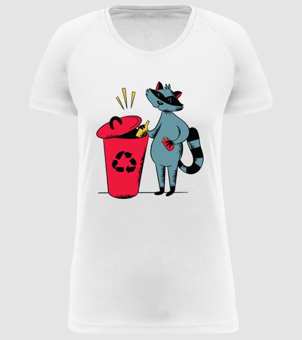 Reciclare Raton model alb pe tricou