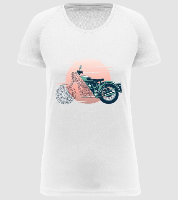Motocicletă model alb pe tricou