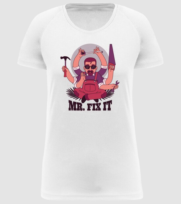 Dl. Fix It - om priceput la toate model alb pe tricou