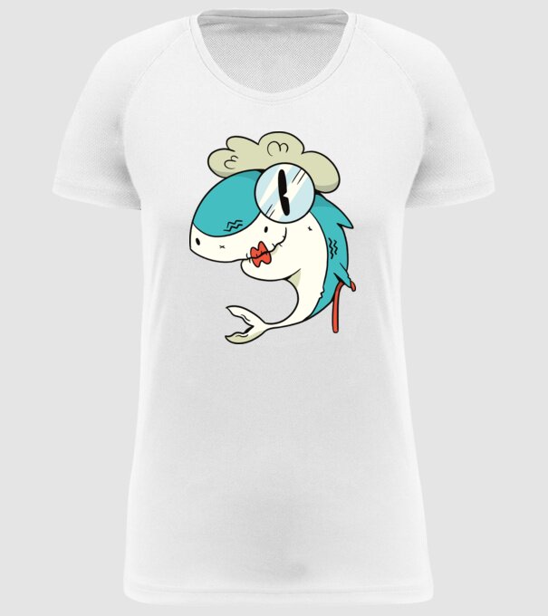 Bunică Rechin model alb pe tricou
