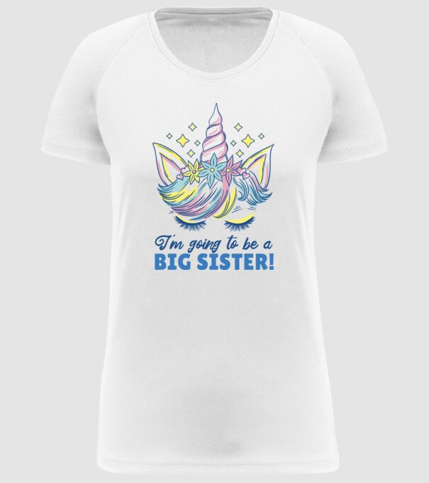 O să fiu un frate mai mare Unicorn model alb pe tricou
