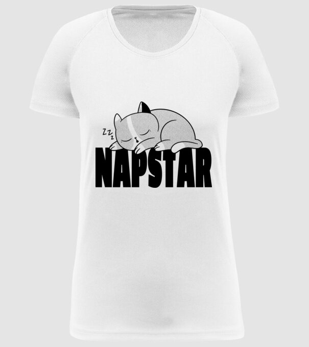 Pisică Napstar model alb pe tricou