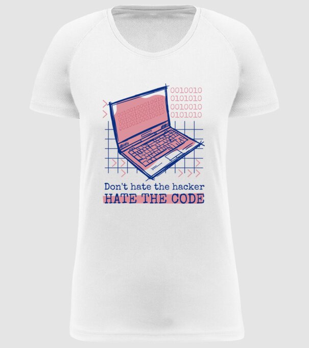Nu urî hackerul, urăște codul model alb pe tricou