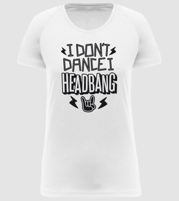 Nu dansez, fac Headbang model alb pe tricou