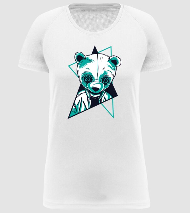 Panda Neon model alb pe tricou