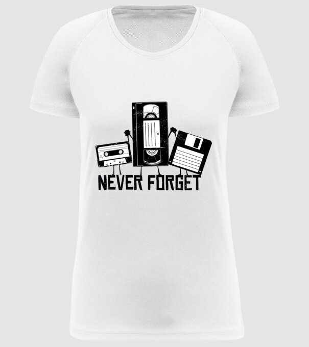 Never Forget model alb pe tricou