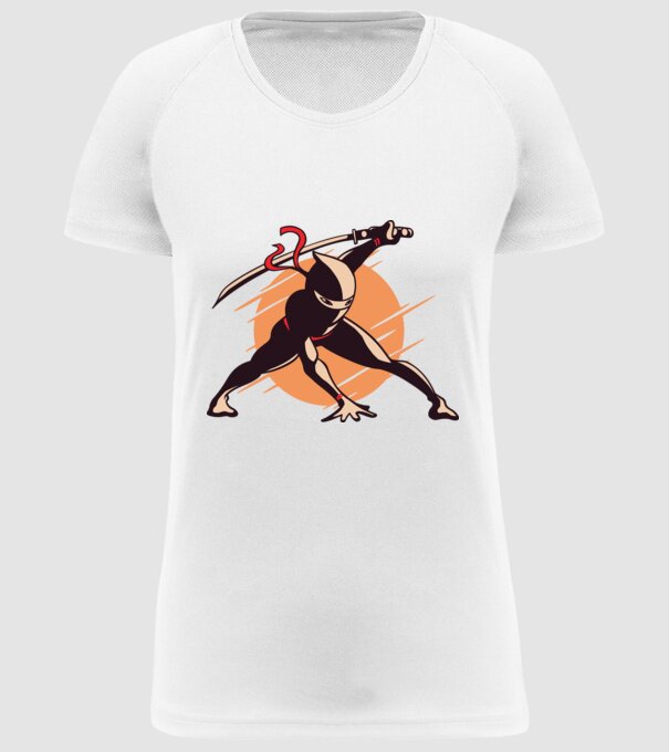 Ninja model alb pe tricou