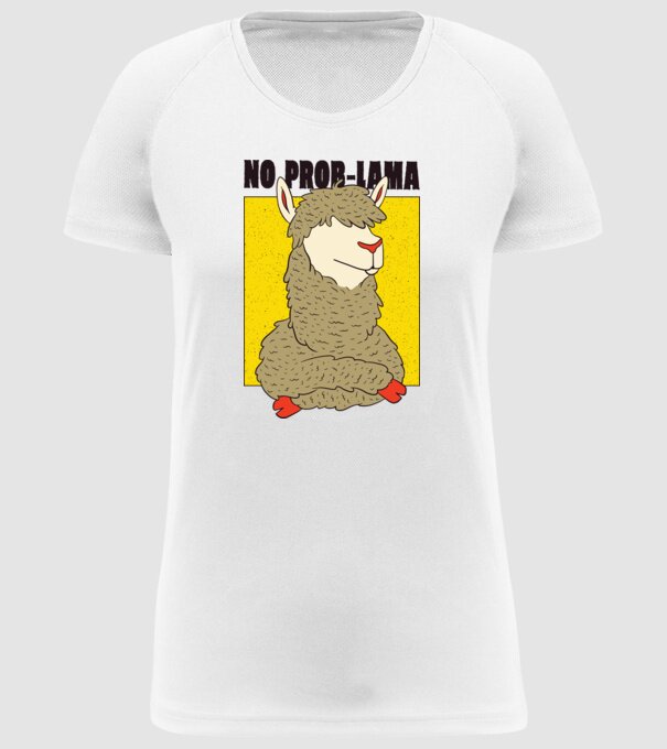No Prob LLama - Lama model alb pe tricou