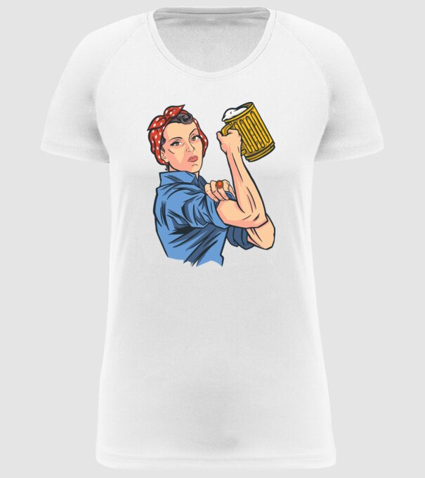 Emanciparea femeilor Bere model alb pe tricou
