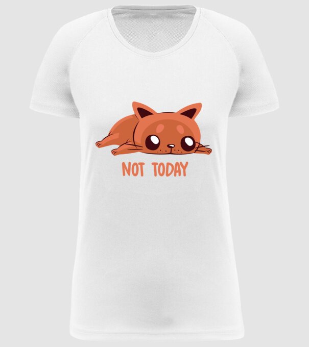 Not today pisică model alb pe tricou