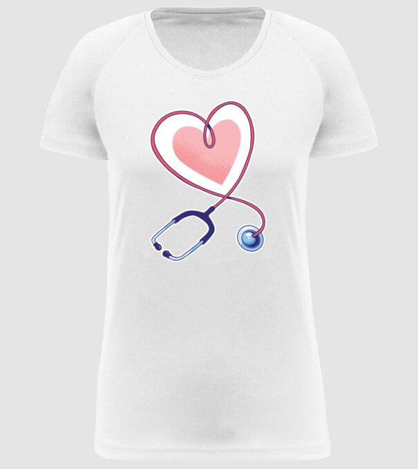 Soră Asistentă Stetoscop model alb pe tricou