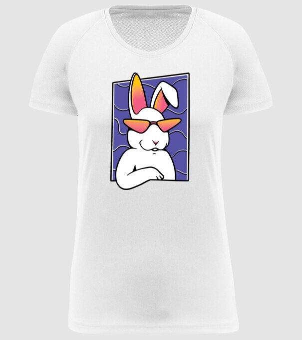 Iepuraș model alb pe tricou