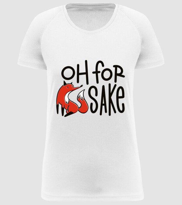 Oh for Fox Sake tricou cu vulpe model alb pe tricou