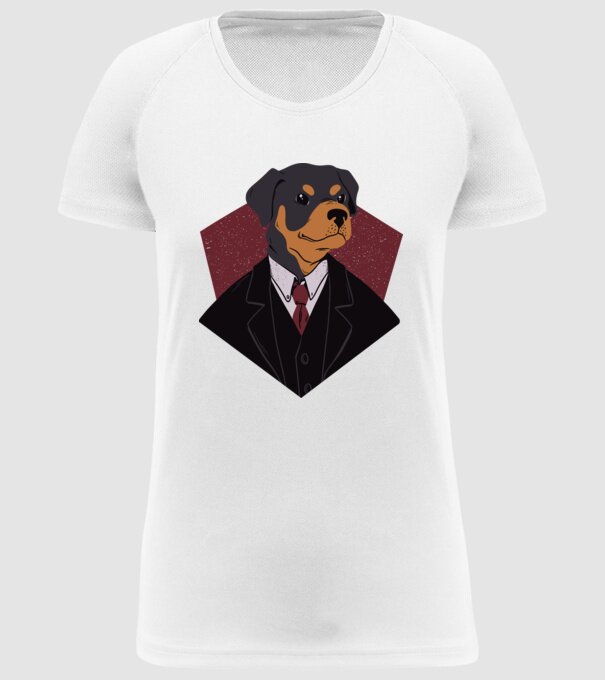 Câine în Costum model alb pe tricou