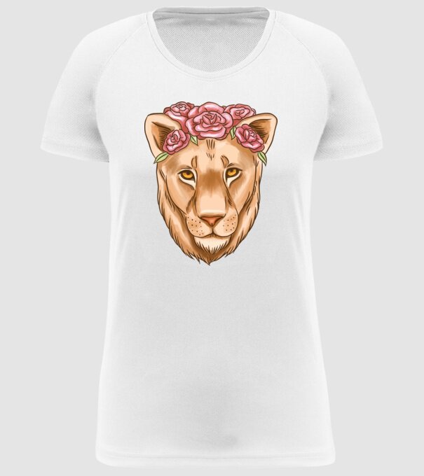 Doamnă leu model alb pe tricou