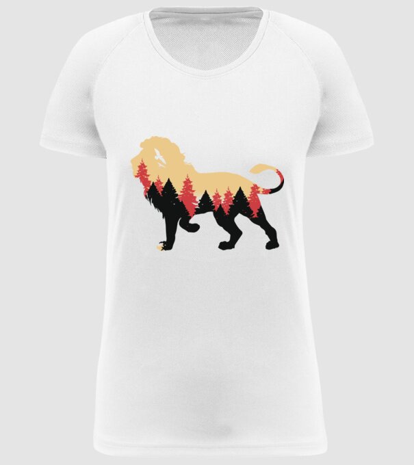 Siluetă Leu model alb pe tricou