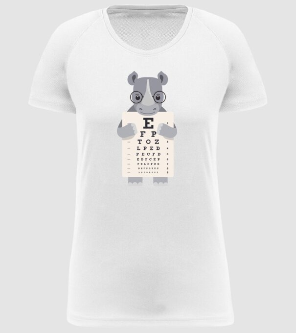 Examen oftalmologie rinocer model alb pe tricou
