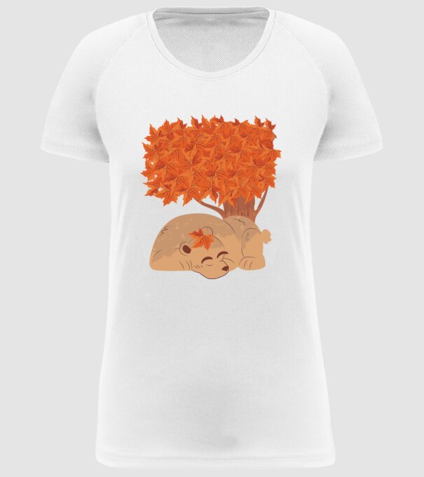 Urs de toamnă model alb pe tricou