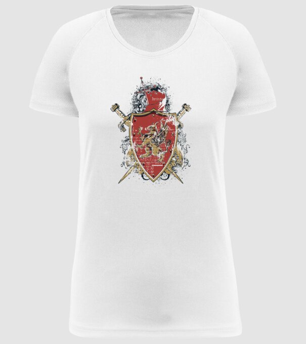 Scut model alb pe tricou