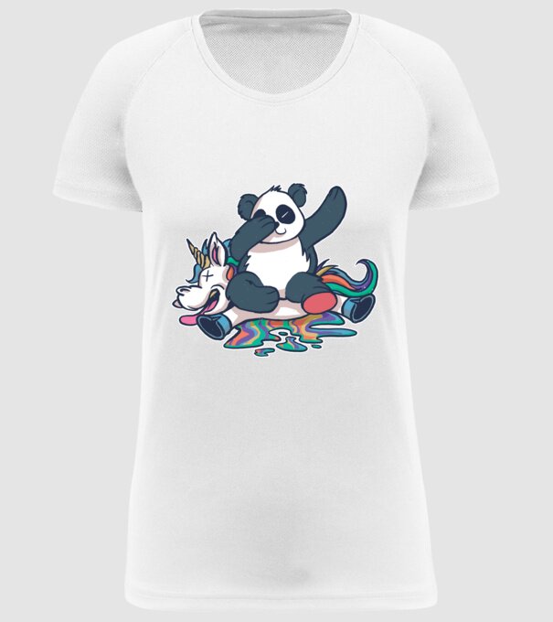 Panda DAB Unicorn model alb pe tricou