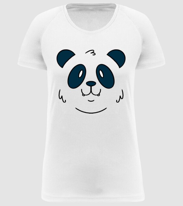 Cap de panda model alb pe tricou