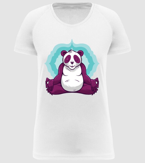 Panda Meditație model alb pe tricou