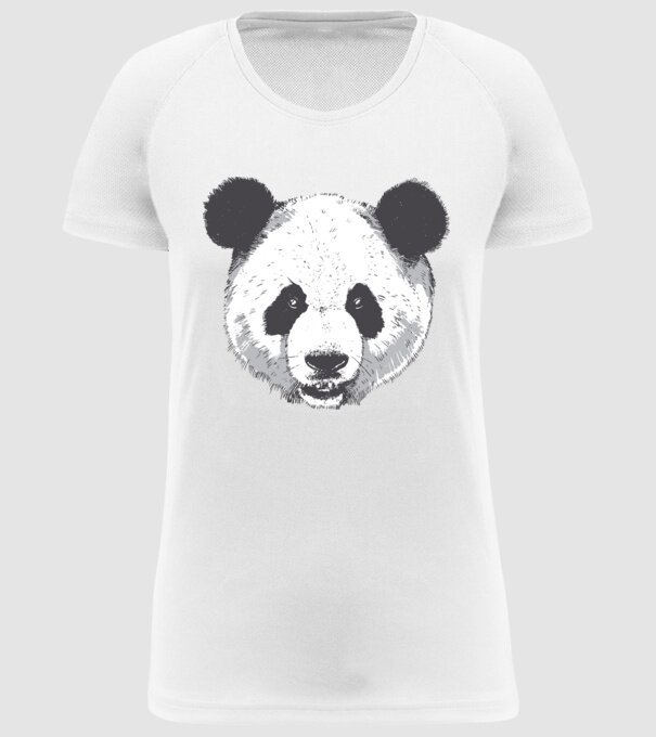 Cap de panda model alb pe tricou