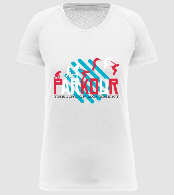 Parkour - Arta mișcării model alb pe tricou
