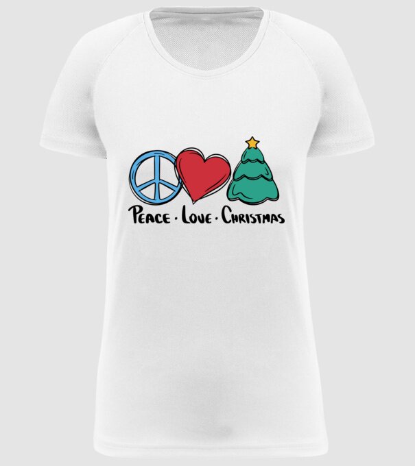 Peace Love Crăciun model alb pe tricou