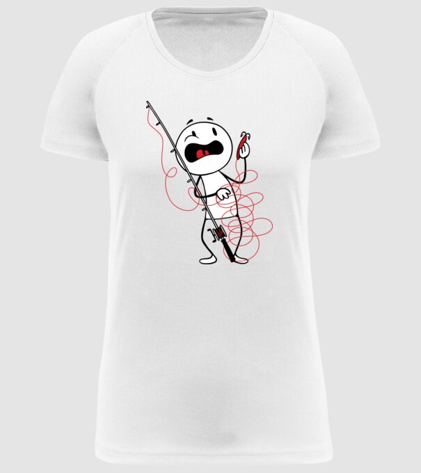 Încurcătură pescar model alb pe tricou