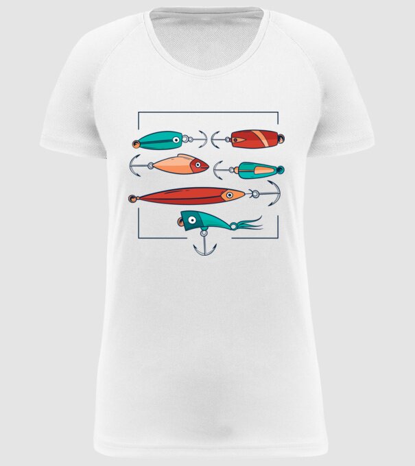 Pescuit la trena Momeli model alb pe tricou