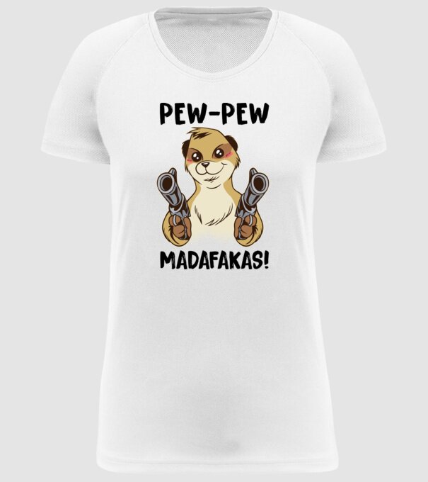 Pew Pew Pew Madafakas Suricată alb model alb pe tricou