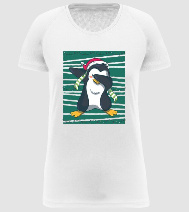 Pinguin DAB Crăciun model alb pe tricou
