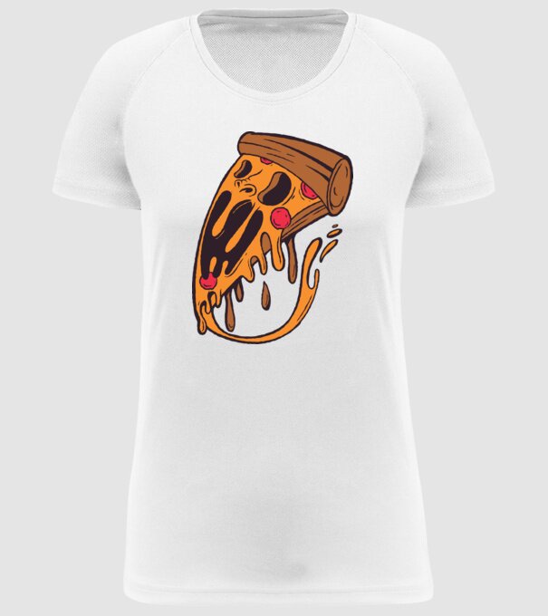 Pizza Horror model alb pe tricou