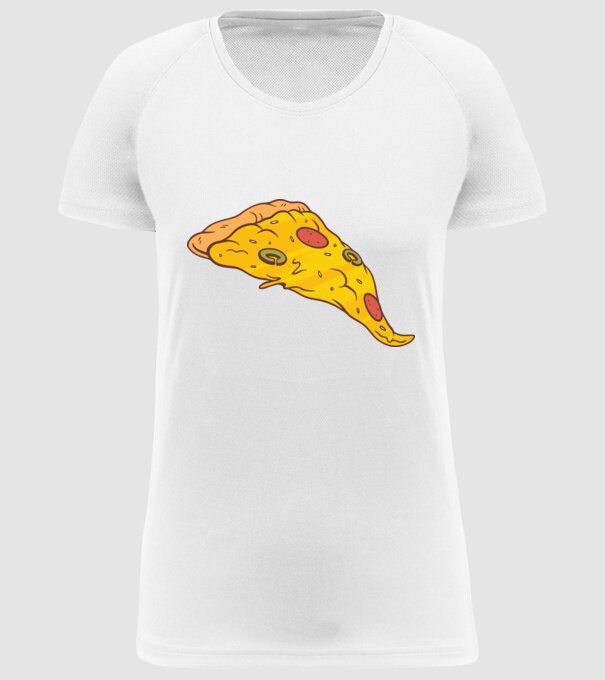 Felie de pizza Cuplu model alb pe tricou