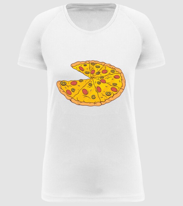 Felii de pizza Cuplu model alb pe tricou
