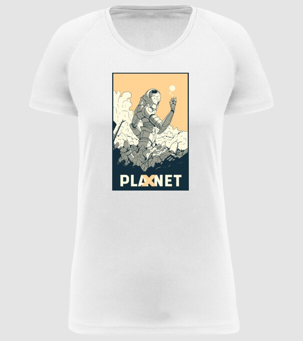 Planet X model alb pe tricou