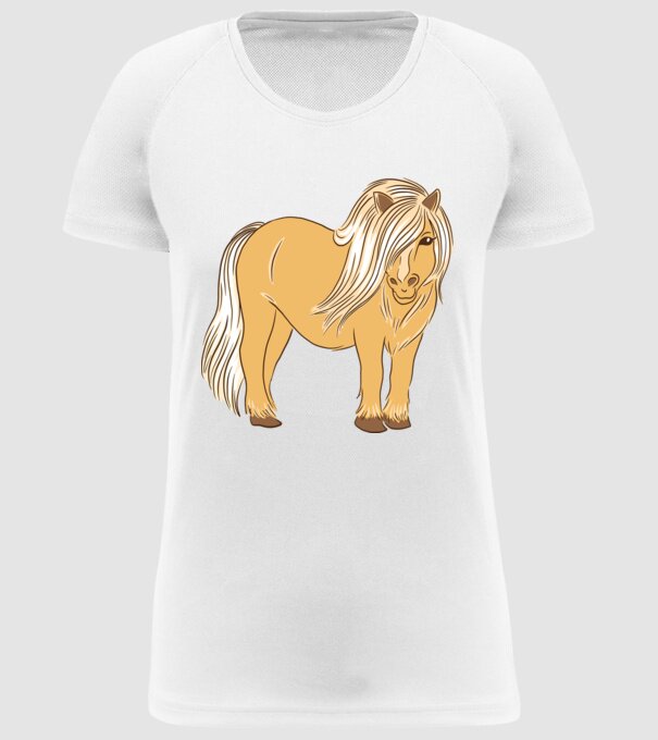 Ponei model alb pe tricou