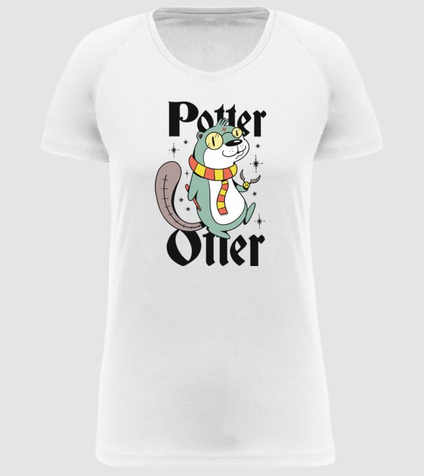 Potter Otter Vidra model alb pe tricou
