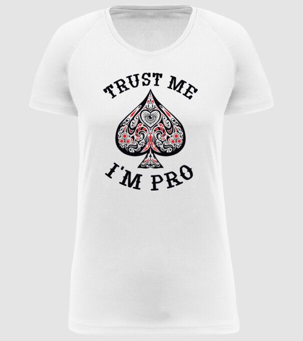 Jucător profesionist de poker model alb pe tricou