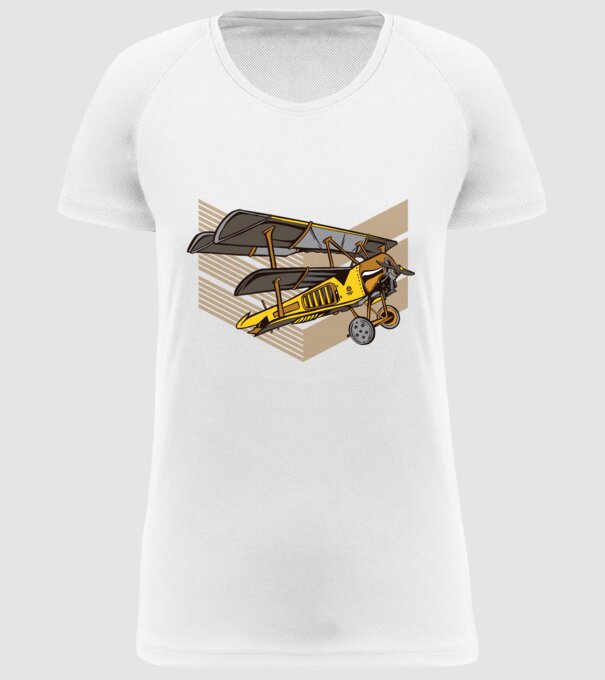 Avion cu elice model alb pe tricou