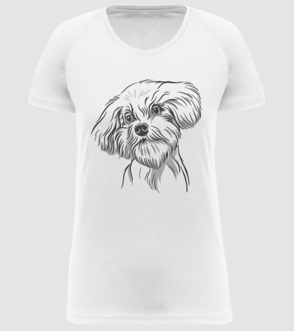 Câine Pudel model alb pe tricou