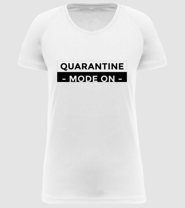 Quarantine mode on model alb pe tricou