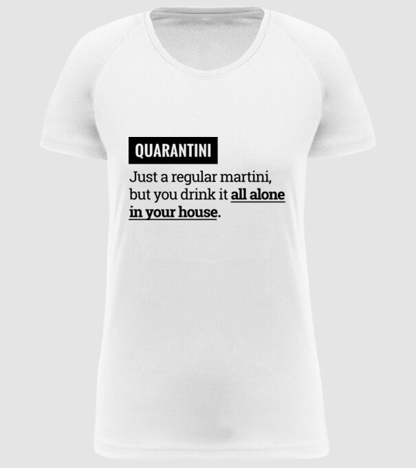 Quarantini - Martini model alb pe tricou