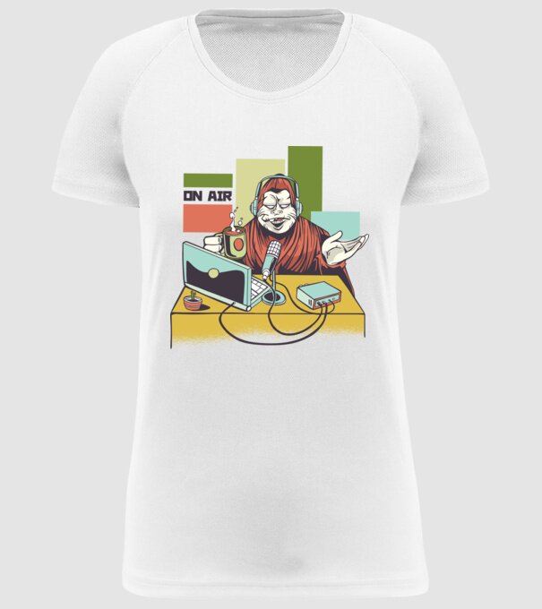 Yeti cu Radio model alb pe tricou